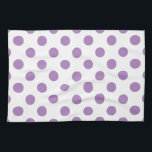 Lavender polka stipt wit theedoek<br><div class="desc">Laadbord en witte polka-stippen</div>