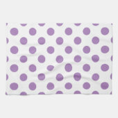 Lavender polka stipt wit theedoek (Horizontaal)