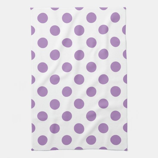 Lavender polka stipt wit theedoek (Verticaal)