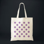 Lavender polka stipt wit tote bag<br><div class="desc">Laadbord en witte polka-stippen</div>