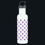 Lavender polka stipt wit waterfles<br><div class="desc">Laadbord en witte polka-stippen</div>
