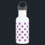 Lavender polka stipt wit waterfles<br><div class="desc">Laadbord en witte polka-stippen</div>