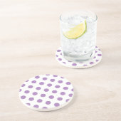 Lavender polka stipt wit zandsteen onderzetter (Zijkant)