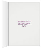 Lavender Polkadot Beer Birthday Wenskaart (Binnen (Rechts))