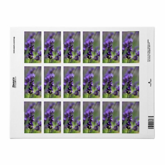 Lavender Portrait Etiket (Full Sheet)