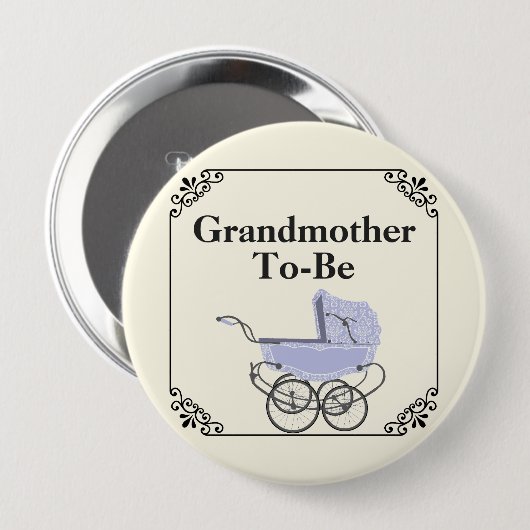 Lavender Pram Grandmoeders Baby shower Button (Voorkant /achterkant)