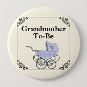 Lavender Pram Grandmoeders Baby shower Button (Voorkant)