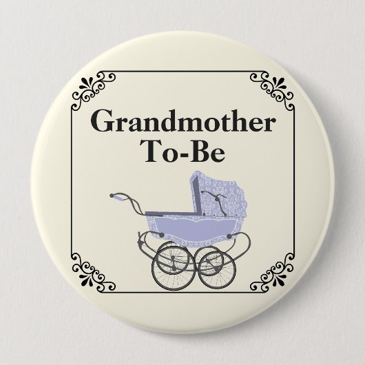 Lavender Pram Grandmoeders Baby shower Button (Voorkant)