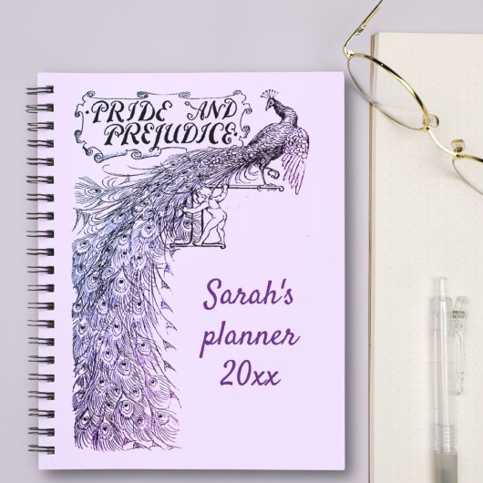 Lavender Pride en Prejudice Peacock Naam Planner