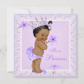 Lavender Princess Baby shower African American Kaart (Voorkant)