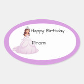 Lavender Princess Birthday Gift Label Sticker (Voorkant)