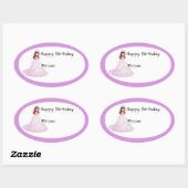 Lavender Princess Birthday Gift Label Sticker (Vel)