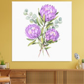Lavender Protea Botanical Watercolor Canvas Afdruk (Insitu (Woonkamer))