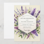 Lavender Provençal Flora Wedding Kaart (Voorkant / Achterkant)