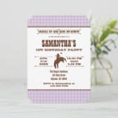 Lavender Pset Cowboy Rodeo Birthday Kaart (Staand voorkant)