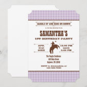 Lavender Pset Cowboy Rodeo Birthday Kaart (Voorkant / Achterkant)