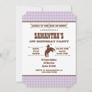 Lavender Pset Cowboy Rodeo Birthday Kaart