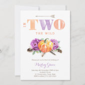 Lavender Pumpkin Boho Girl 2e verjaardag Kaart (Voorkant)