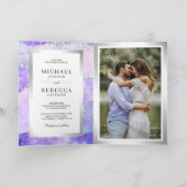 Lavender Purple Agate Marble QR Code Wedding (Binnen)