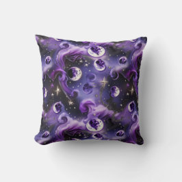 Lavender Purple Celestial Moon Phases Throw Pillow Kussen