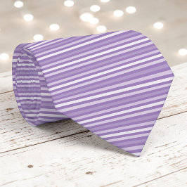 Lavender Purple Color Stripes Necktie Stropdas