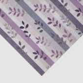 Lavender Purple Floral Botanical Stripes Birthday  Tissuepapier (Detail)