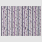Lavender Purple Floral Botanical Stripes Birthday  Tissuepapier (Voorkant)