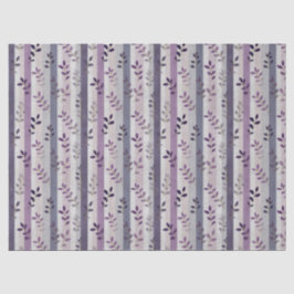 Lavender Purple Floral Botanical Stripes Birthday  Tissuepapier