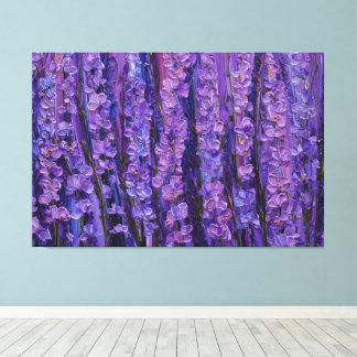 Lavender Purple Flower Cluster Abstract Wall Art Canvas Afdruk