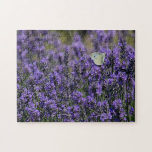 Lavender Purple Flowers Field met Butterfly Legpuzzel