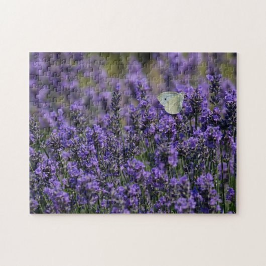 Lavender Purple Flowers Field met Butterfly Legpuzzel (Horizontaal)