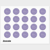 Lavender Purple Her Favorite Wedding Treat Bag Ronde Sticker (Vel)