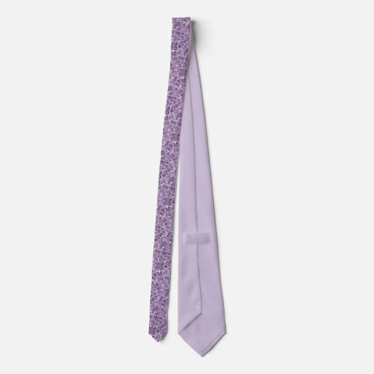 Lavender Purple Ornate Floral Scroll Stropdas (Achterkant)
