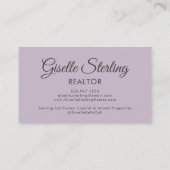 Lavender Purple Photo Monogram Realtor QR Code  Visitekaartje (Achterkant)