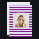 Lavender Purple Prep High School Photo Grad Cards Aankondiging<br><div class="desc">Part of Grad Collection - Add your custom matching envelope, stickers, and more Announce your graduate’s achievement with this retro and preppy graduation announcement card. Featuring a modern photo layout and clean typography, this design is perfect for high school graduates celebrating the Class of 2026. Fully customizable with your own...</div>