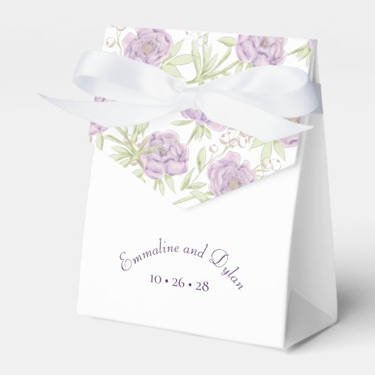 Lavender Purple Rose Wedding Bedankdoosjes (Voorkant Zijde)