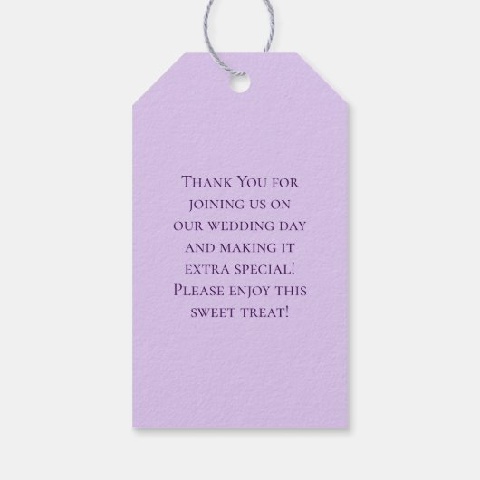 Lavender Purple Rose Wedding Cadeaulabel (Achterkant)