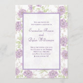 Lavender Purple Rose Wedding Kaart (Voorkant)