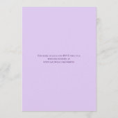 Lavender Purple Rose Wedding Kaart (Achterkant)