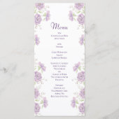 Lavender Purple Rose Wedding Menus Menu (Voorkant)