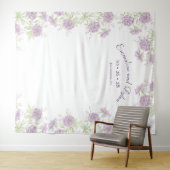 Lavender Purple Rose Wedding Photo Backdrop Wandkleed (In Situ (horizontaal))