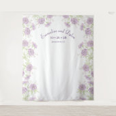 Lavender Purple Rose Wedding Photo Backdrop Wandkleed (Voorkant)
