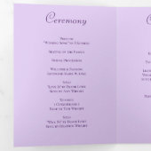Lavender Purple Rose Wedding Programs Drieluik Programma (Binnenzijde eerst)