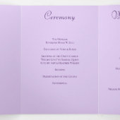 Lavender Purple Rose Wedding Programs Drieluik Programma (Binnenkant midden)