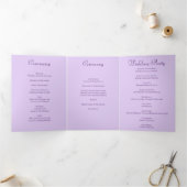 Lavender Purple Rose Wedding Programs Drieluik Programma (Binnen)