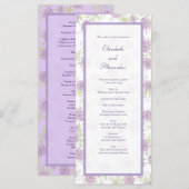 Lavender Purple Rose Wedding Programs Menu (Voorkant / Achterkant)