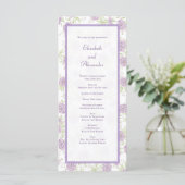 Lavender Purple Rose Wedding Programs Menu (Staand voorkant)
