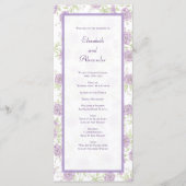 Lavender Purple Rose Wedding Programs Menu (Voorkant)