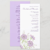 Lavender Purple Rose Wedding Programs Menu (Voorkant / Achterkant)