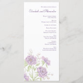 Lavender Purple Rose Wedding Programs Menu (Voorkant)